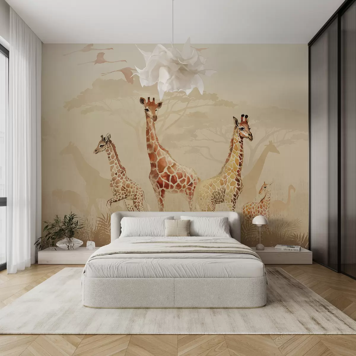 wall murals Жирафе у савани u78437