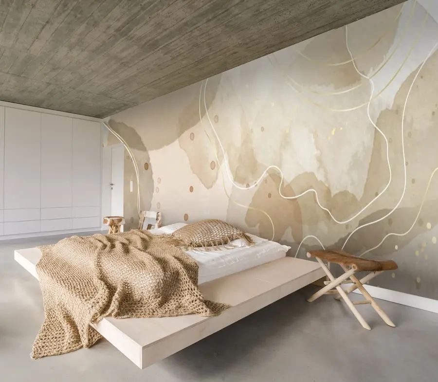 wall murals Акварел узорак у бохо стилу са венама u71771