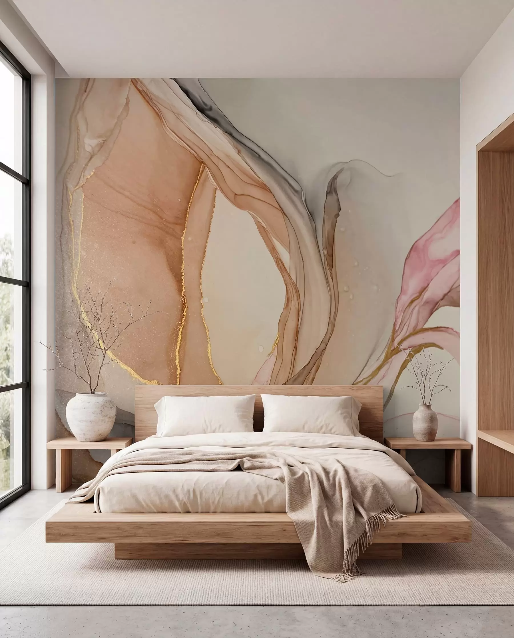 wall murals Mermer u nijansama breskve u71828