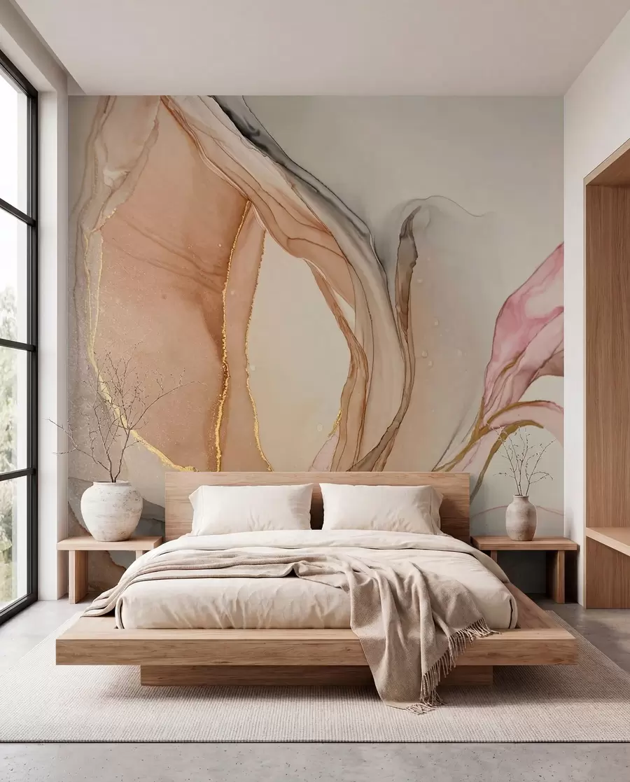 wall murals Mermer u nijansama breskve u71828