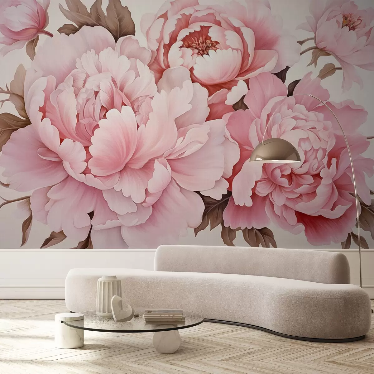 wall murals Деликатни божури w04365