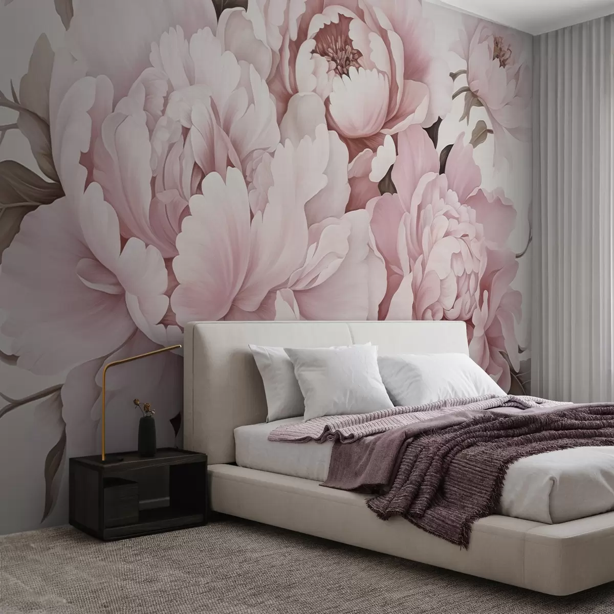 wall murals Деликатни божури w04365v1