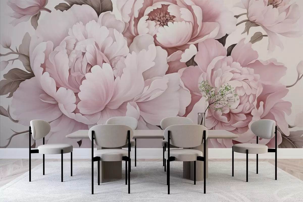 wall murals Деликатни божури w04365v1