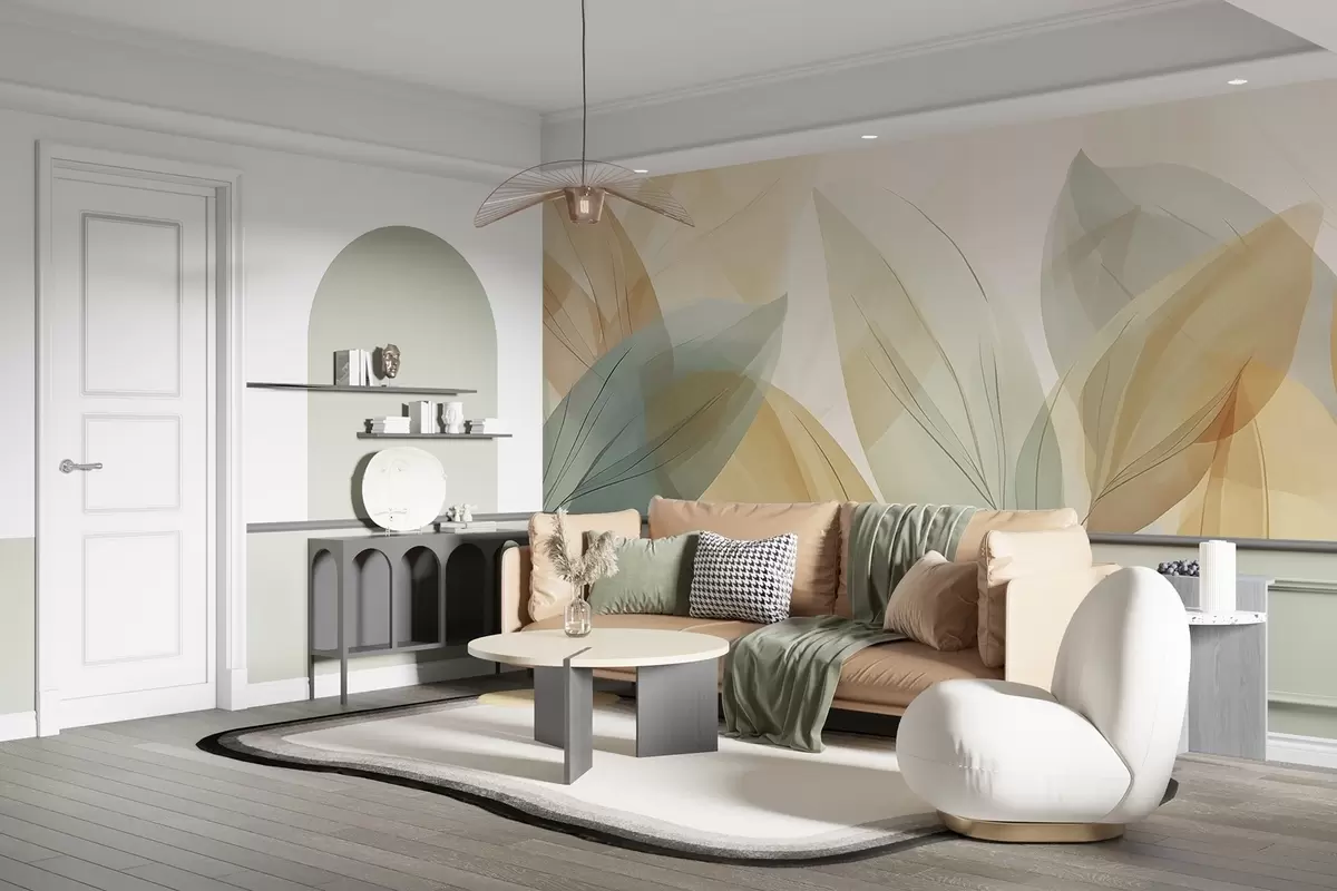wall murals Прозирни листови у апстрактном стилу w04351