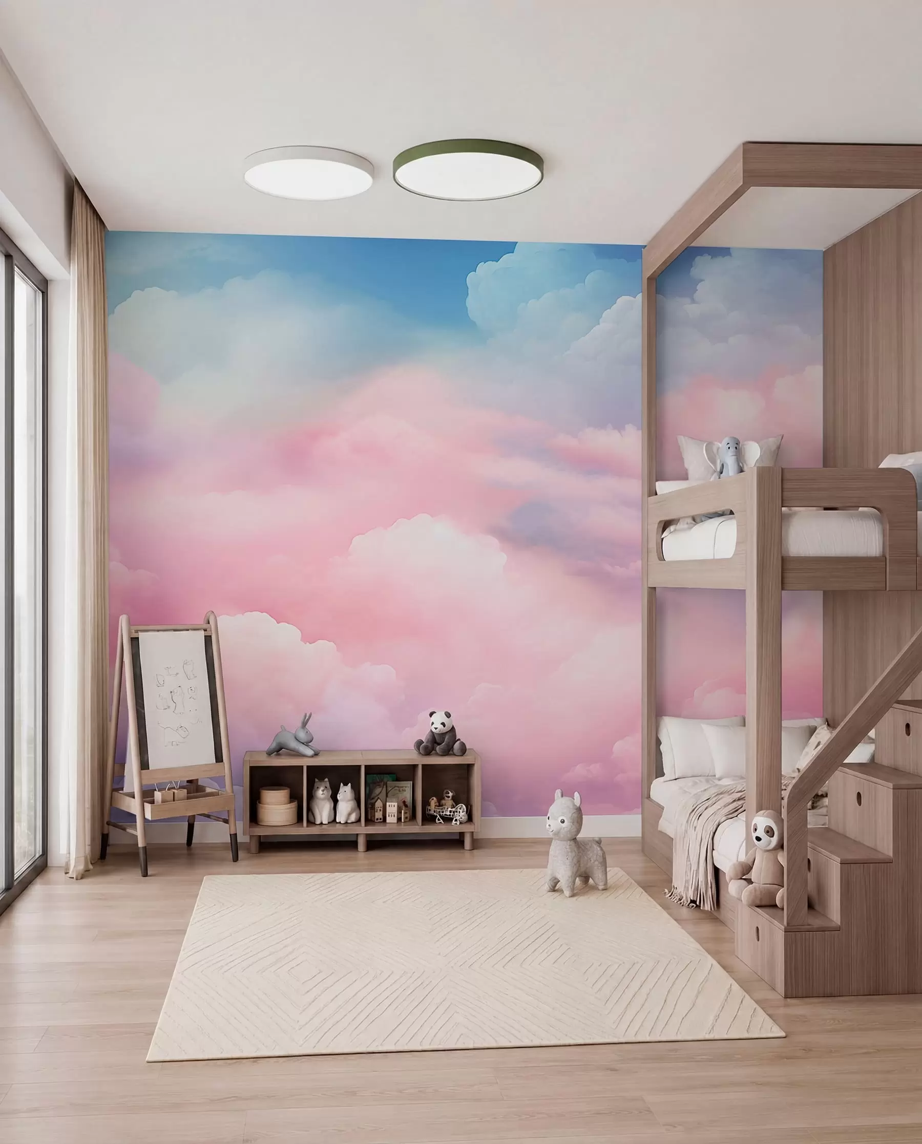 wall murals Oblaci slatke ružičaste boje w04387