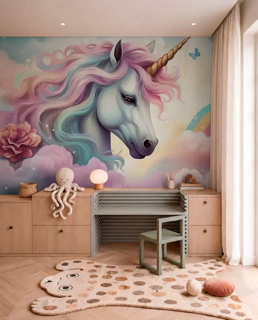 wall murals Jednorog s duginom grivom w04372