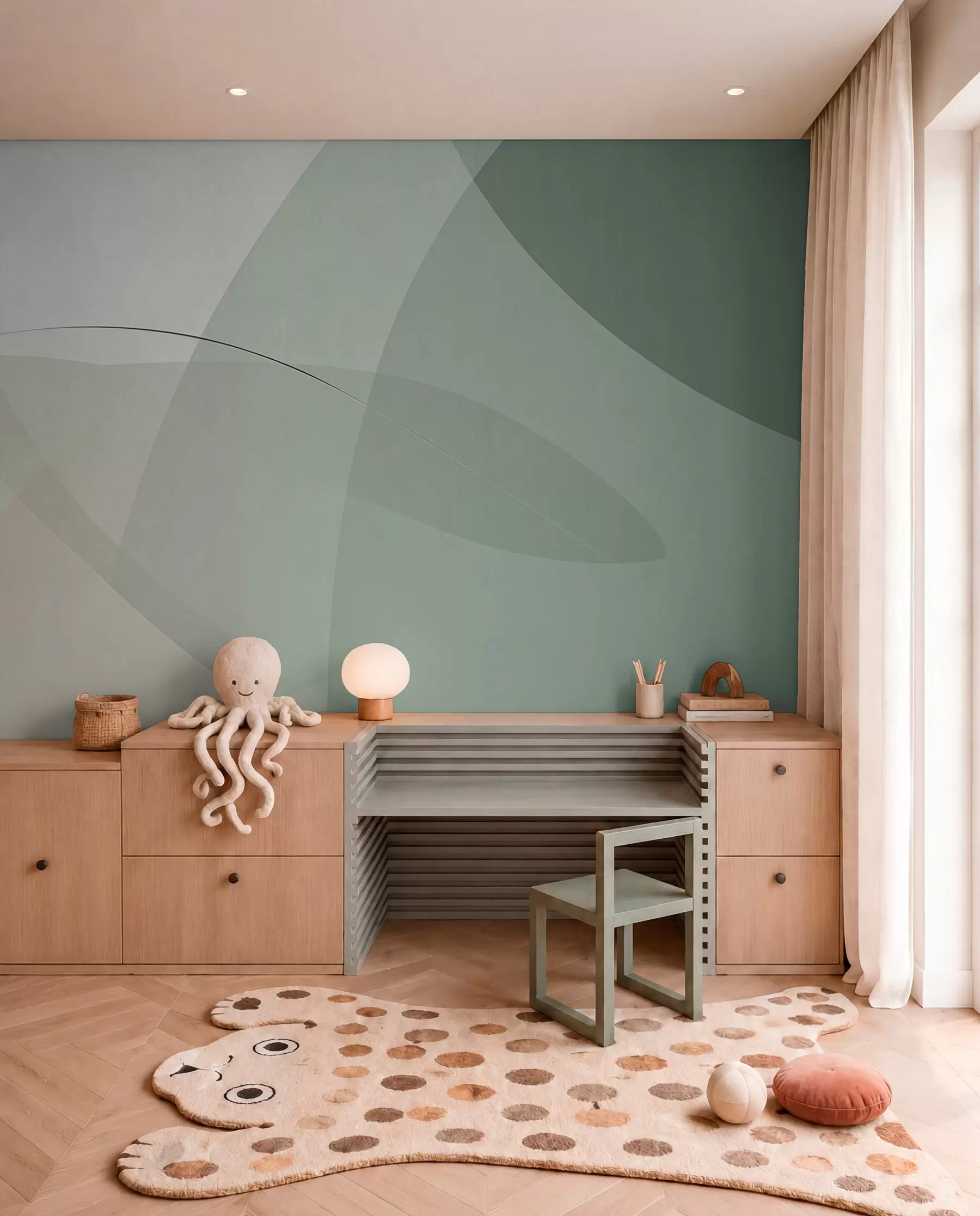 Fototapeta „Geometrija u zelenom i okeru“, w04405