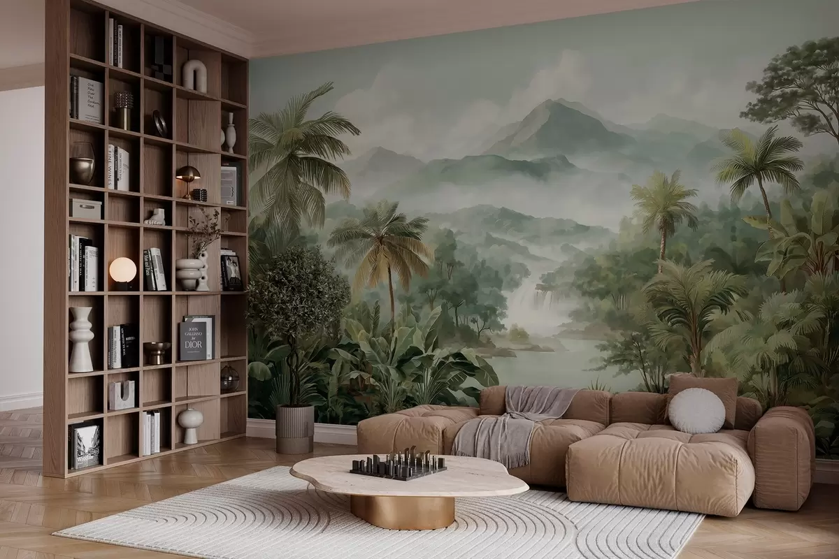 wall murals тропска џунгла са водопадом w04306