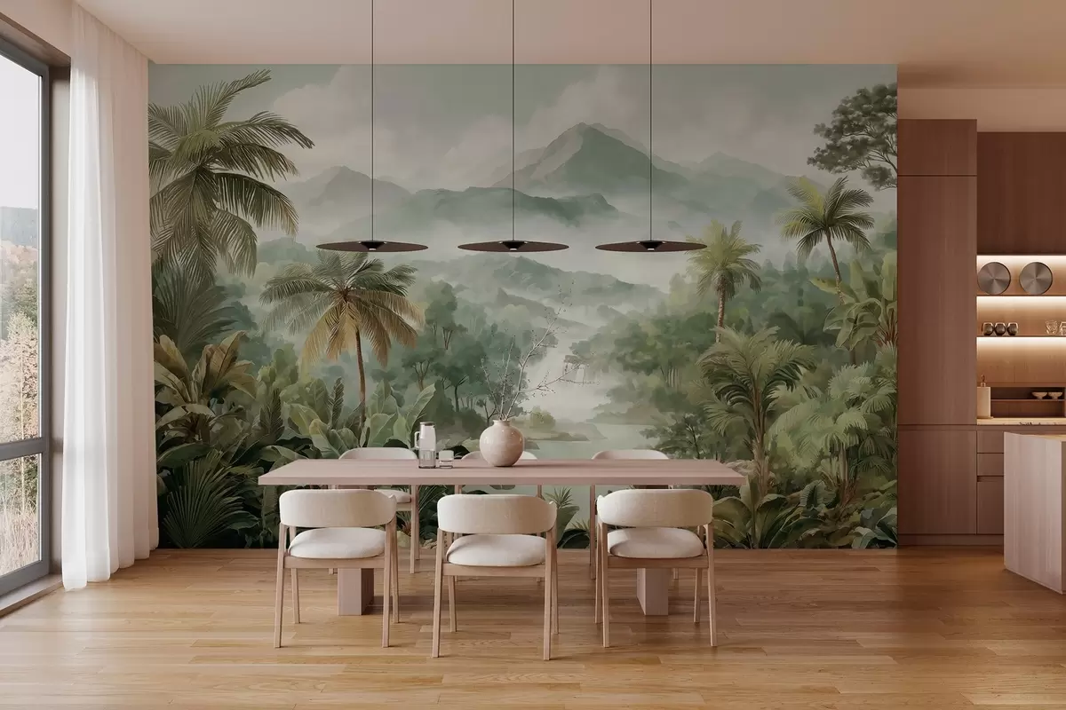 wall murals тропска џунгла са водопадом w04306
