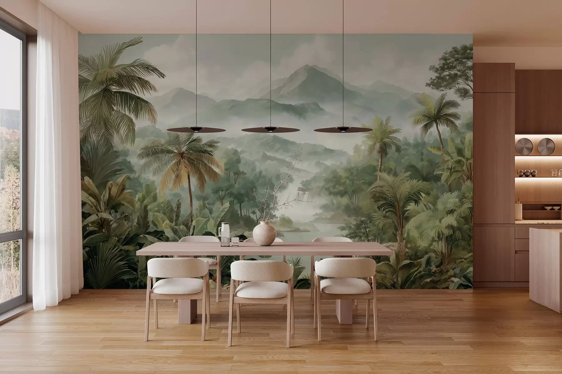 wall murals тропска џунгла са водопадом w04306
