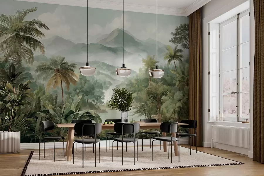 wall murals тропска џунгла са водопадом w04306