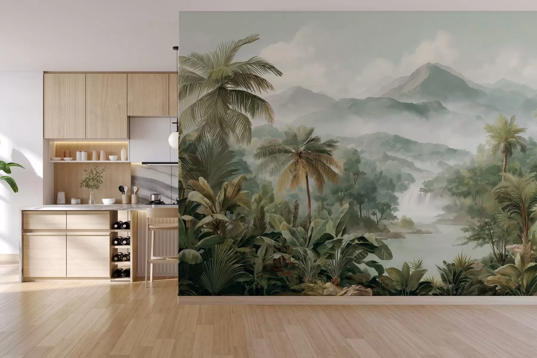 wall murals тропска џунгла са водопадом w04306