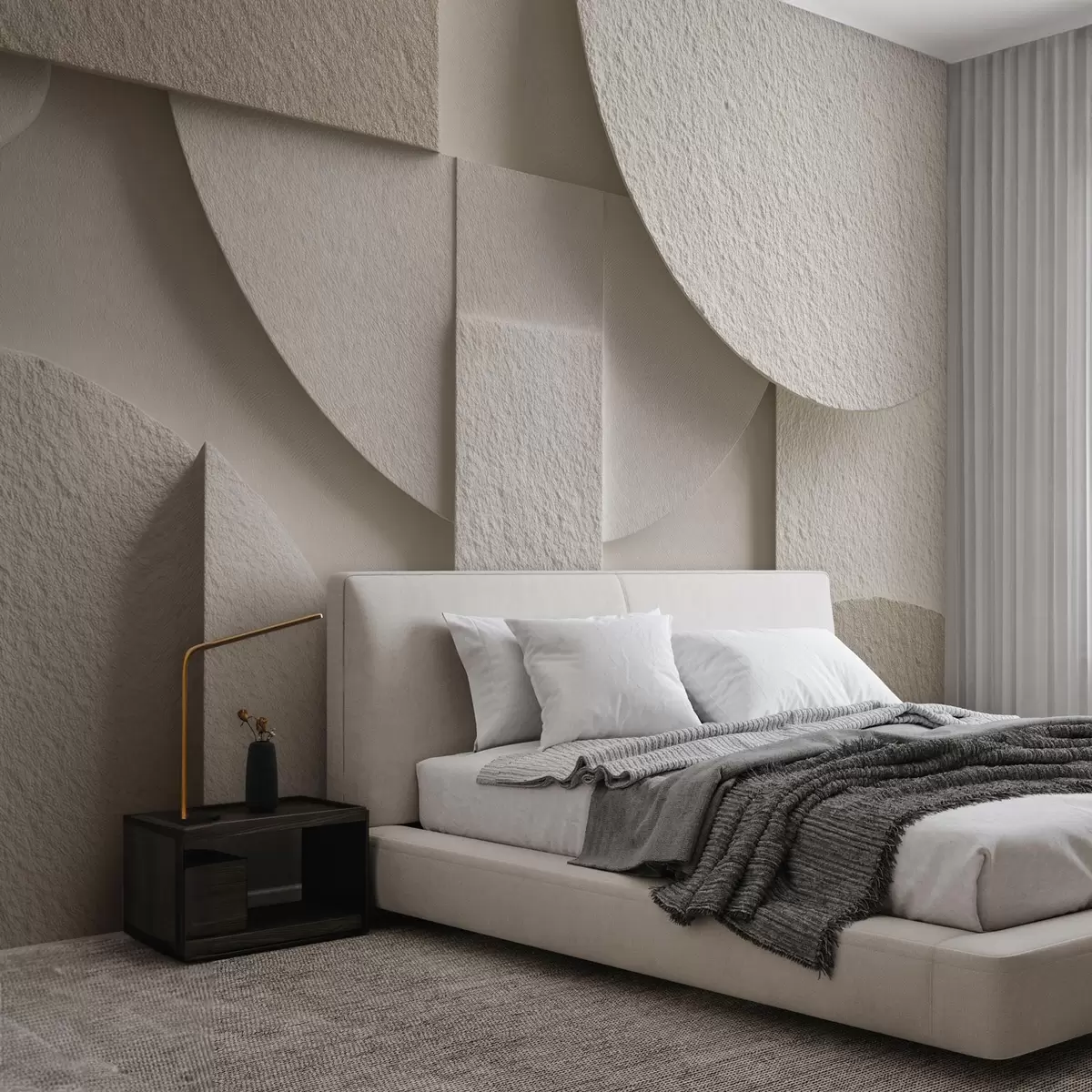 wall murals Апстрактна композиција беж геометријских облика w04395