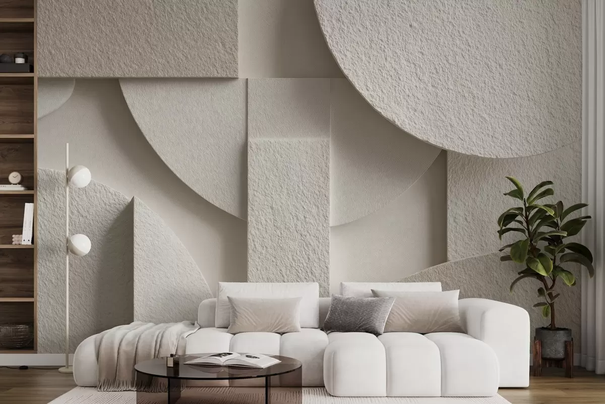 wall murals Апстрактна композиција беж геометријских облика w04395