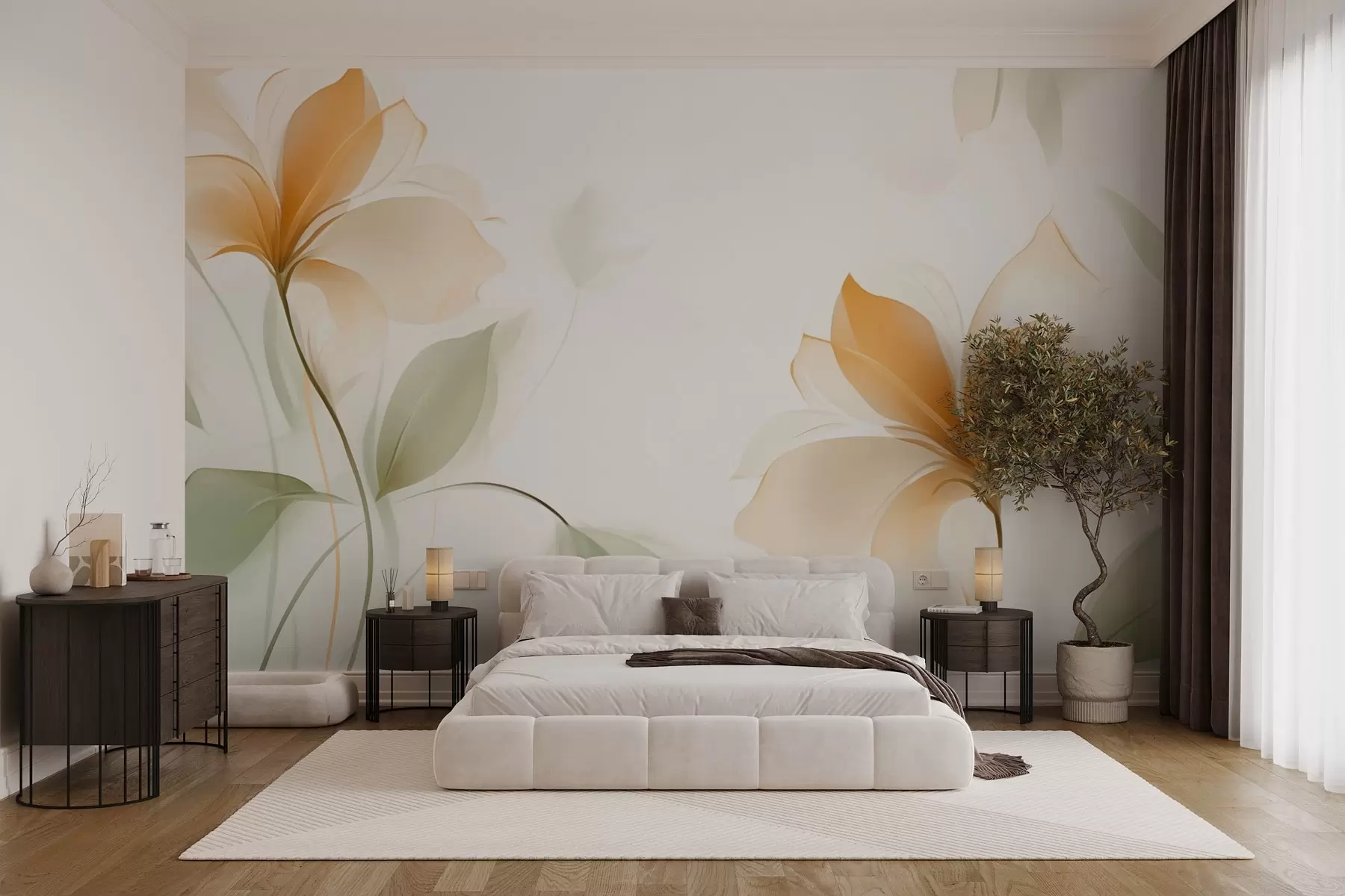 wall murals Провидни цветови са богатим наранџастим средиштем w04397v1