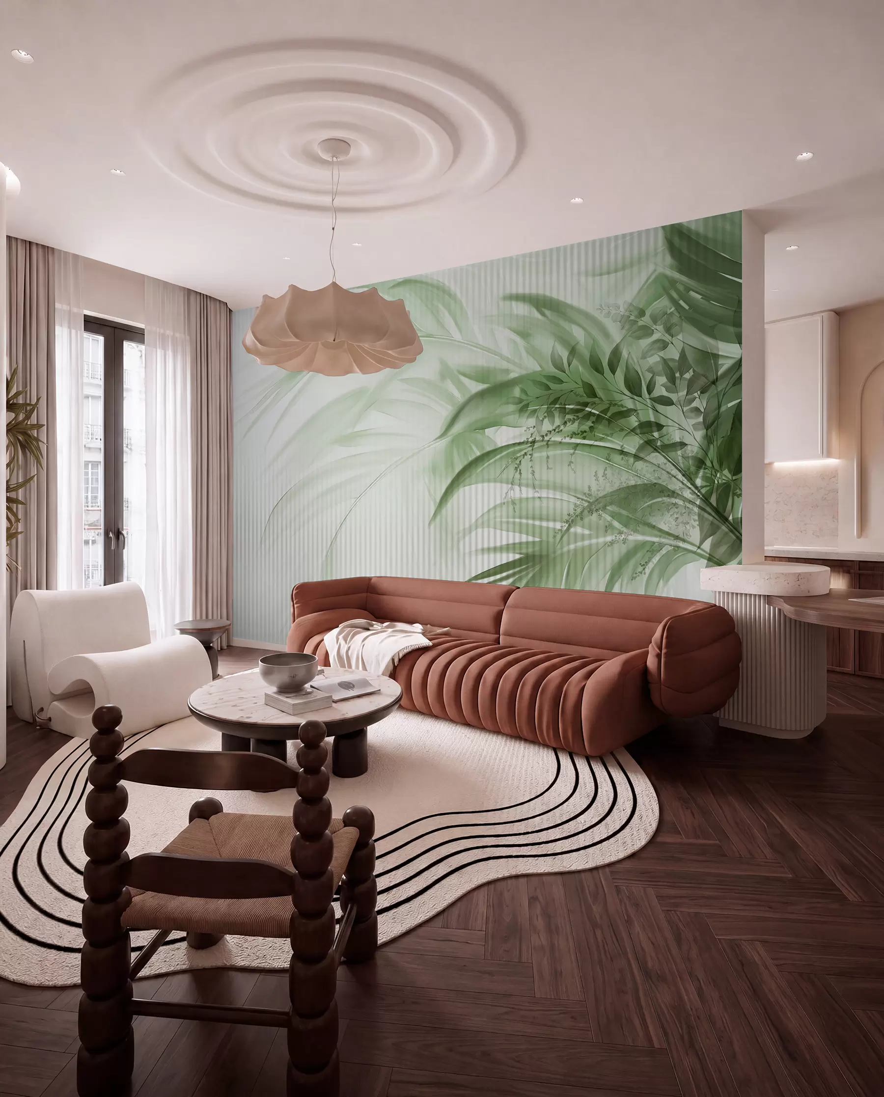 wall murals Palme na tankim linijama w09343