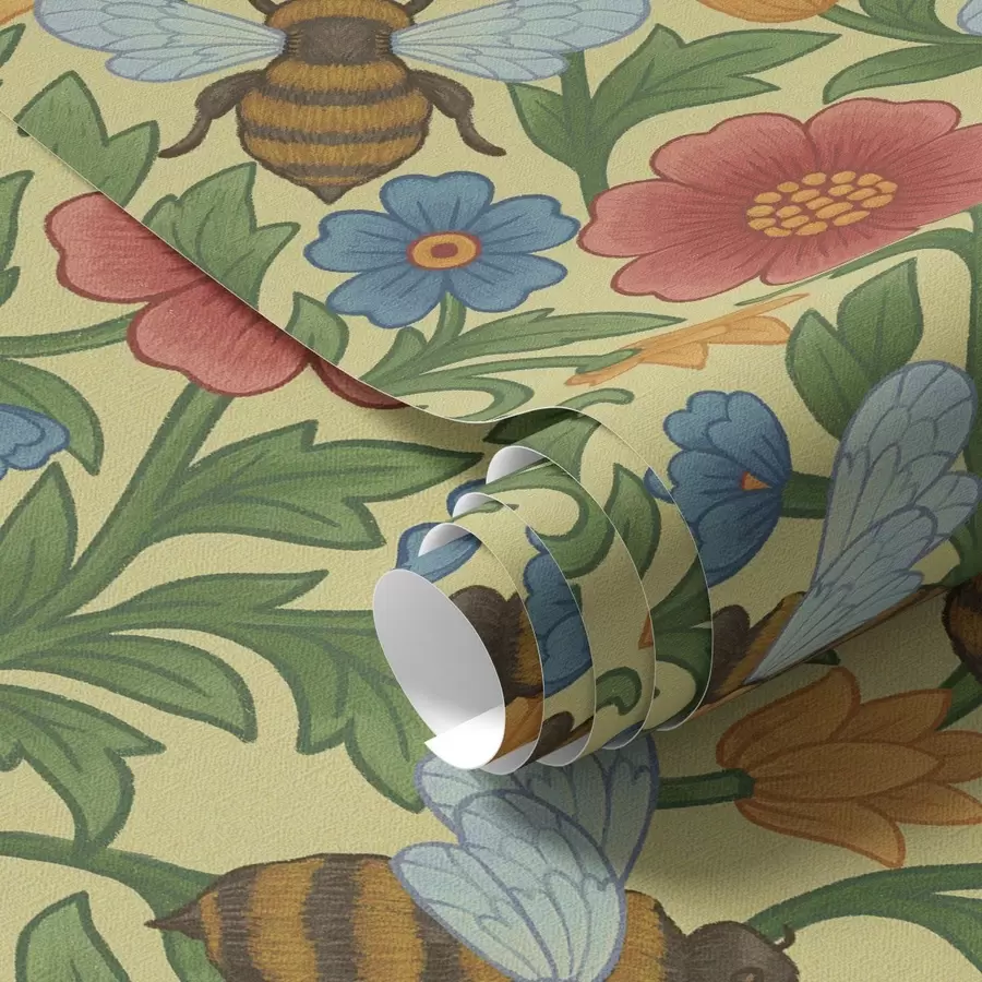 wall murals Светло цвеће са великим пчелама a00315