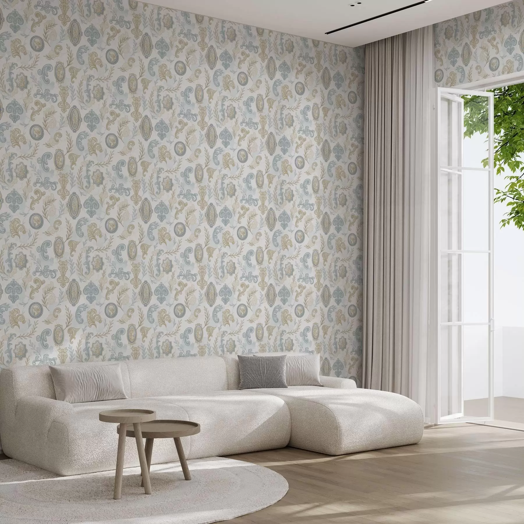 wall murals Класични украс са медаљонима и шарама a00319