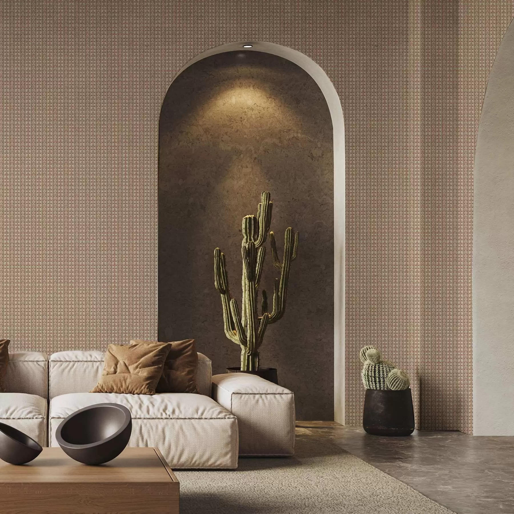 wall murals Пругасти украс са црвеним цвећем a00341