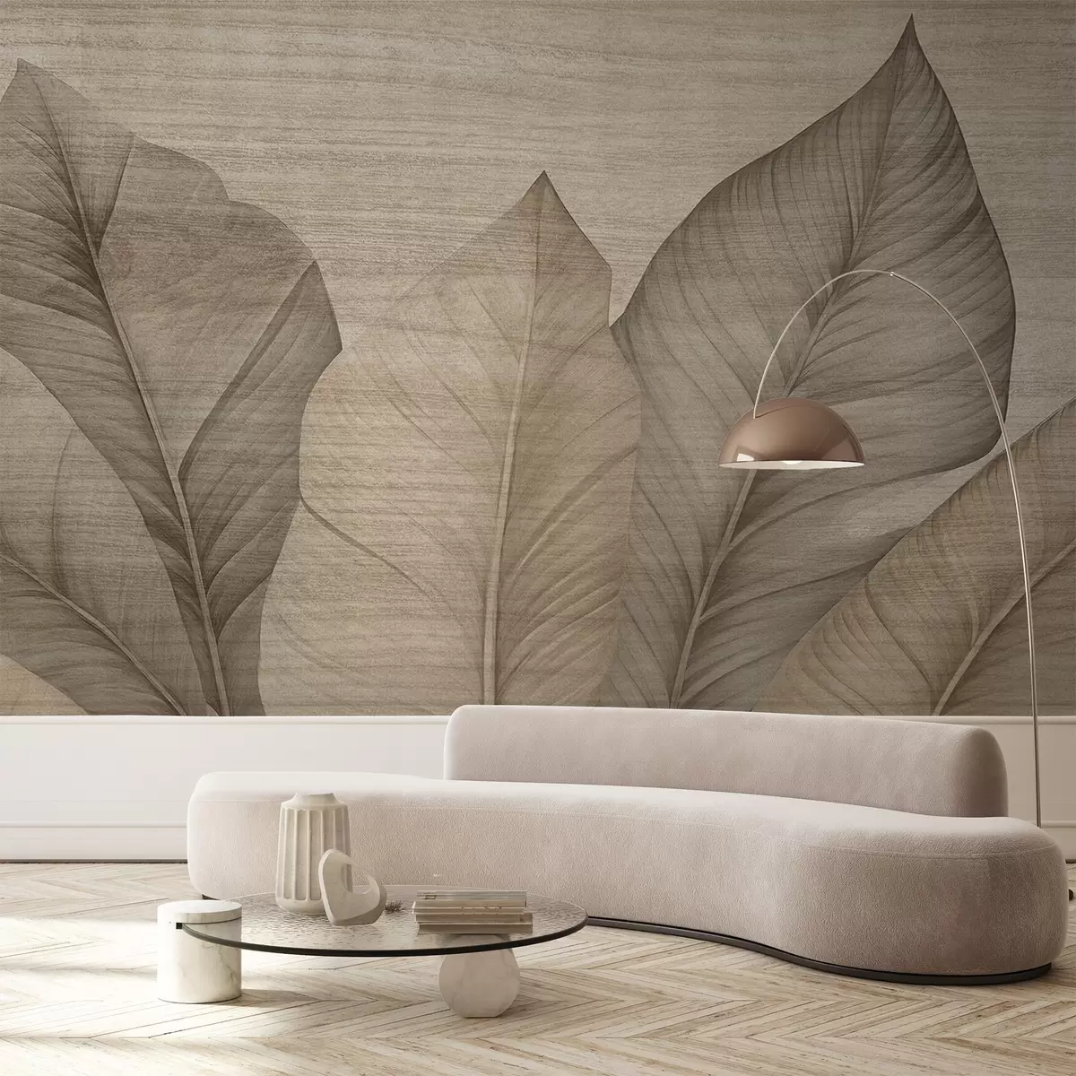 wall murals Оштро лишће са преклапајућом текстуром w04438