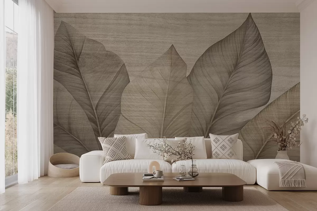 wall murals Оштро лишће са преклапајућом текстуром w04438