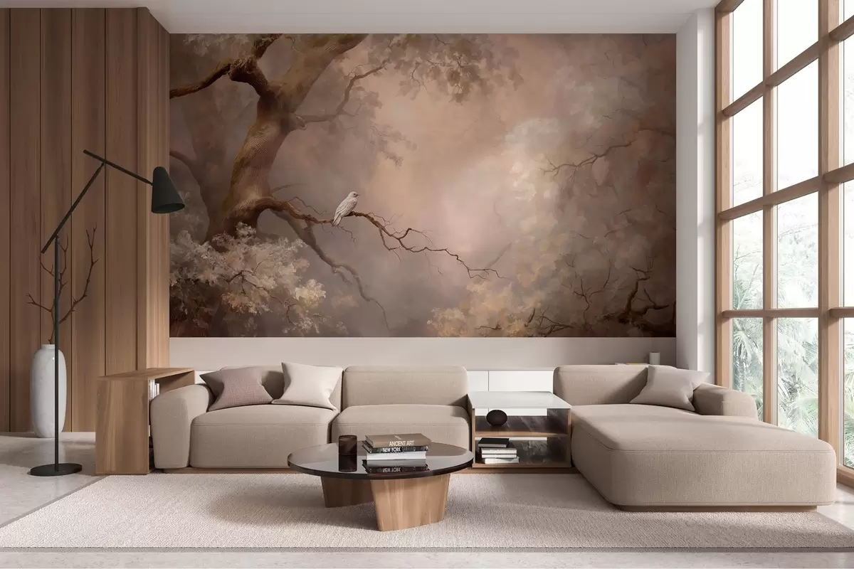 wall murals мистична шума са белом птицом w04314