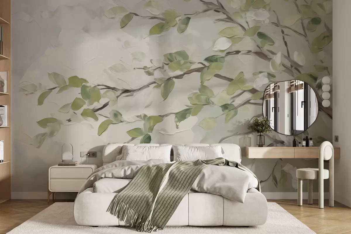 wall murals Грана дрвета са лишћем w04464