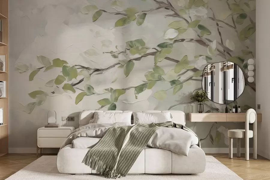 wall murals Грана дрвета са лишћем w04464
