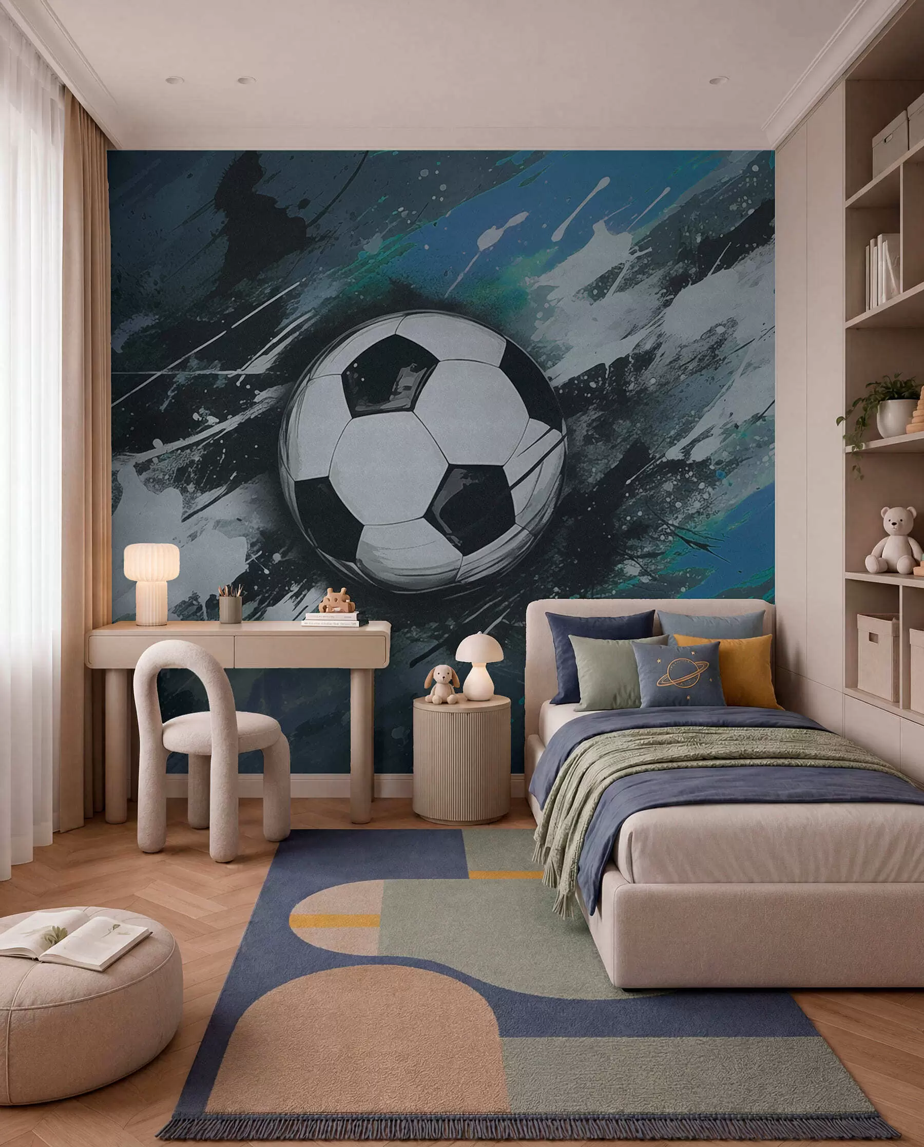 wall murals Fudbal u azurnim potezima w04467v1