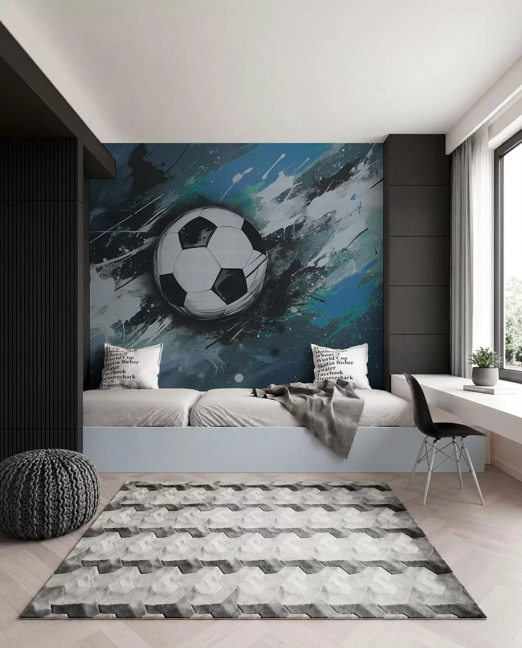 wall murals Fudbal u azurnim potezima w04467v1