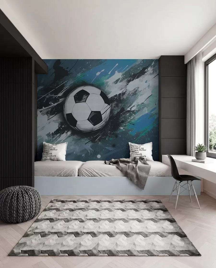 wall murals Fudbal u azurnim potezima w04467v1