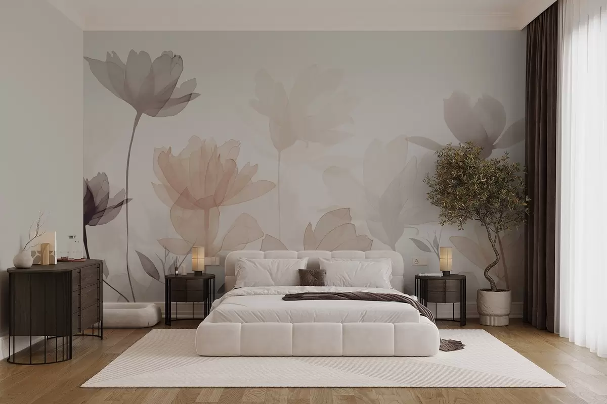 wall murals Силуете цвећа w04489