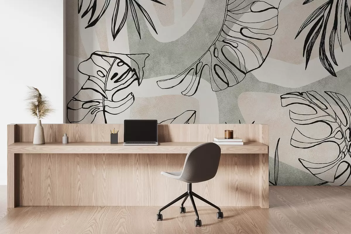 wall murals Апстракција са биљкама w04492