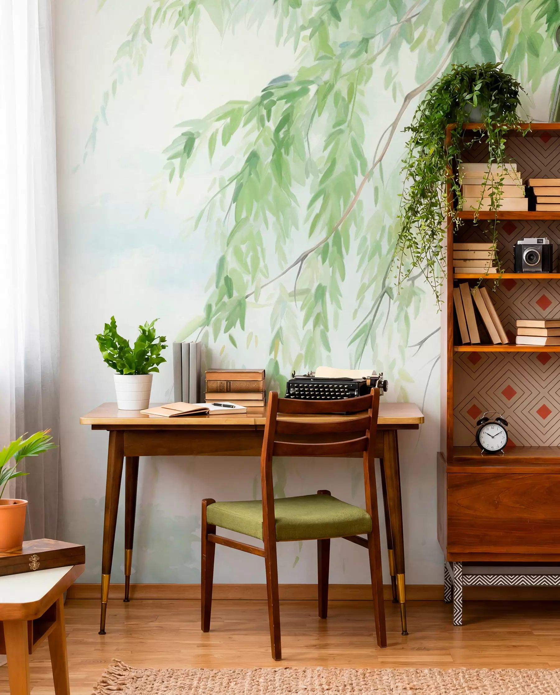 wall murals Vrba u zelenom w09365
