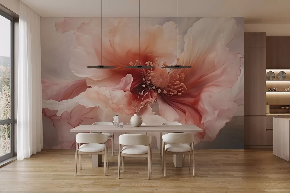 wall murals Велики цвет у црвеним и ружичастим тоновима w04446v2