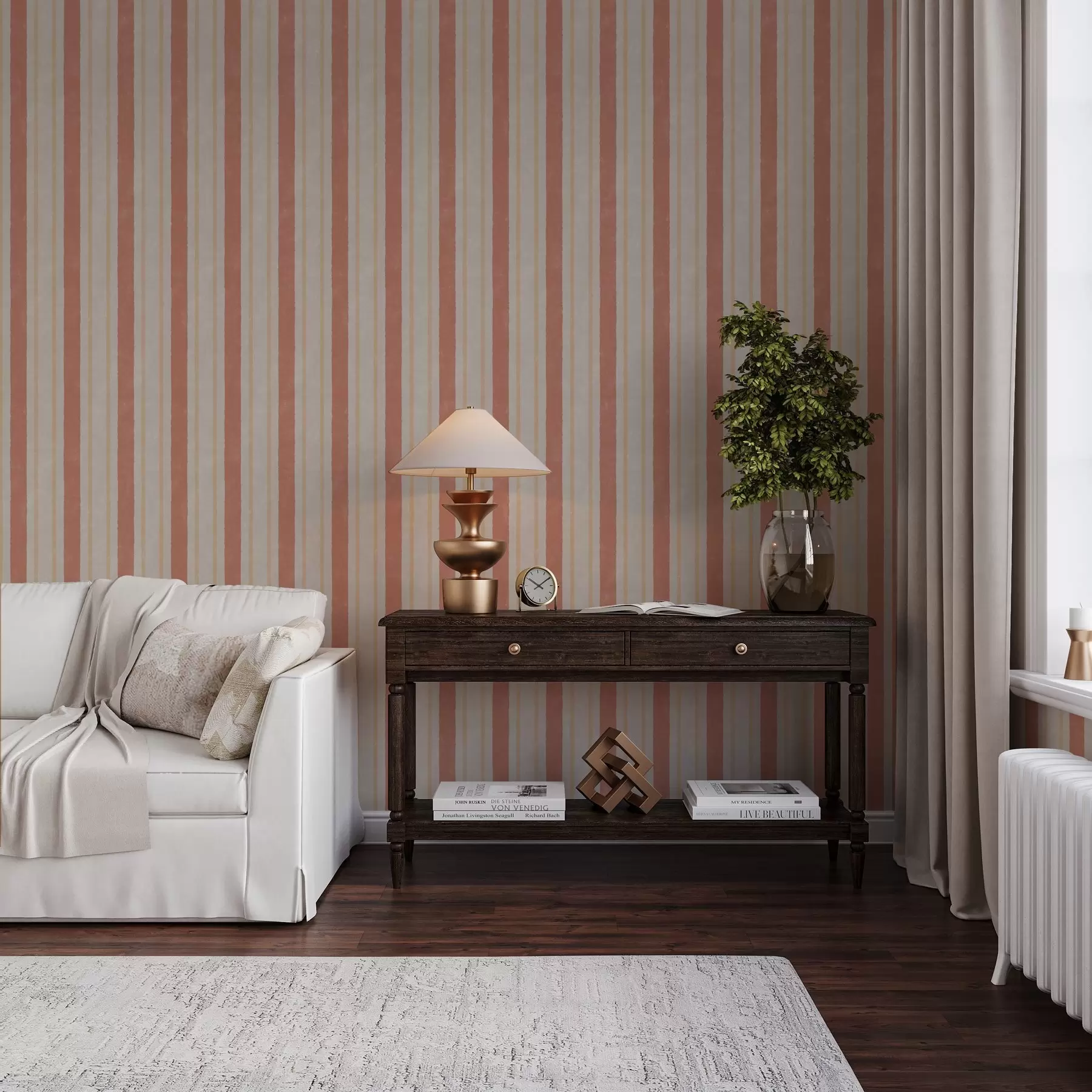 wall murals Широке пруге у теракота-беж тоновима a00514