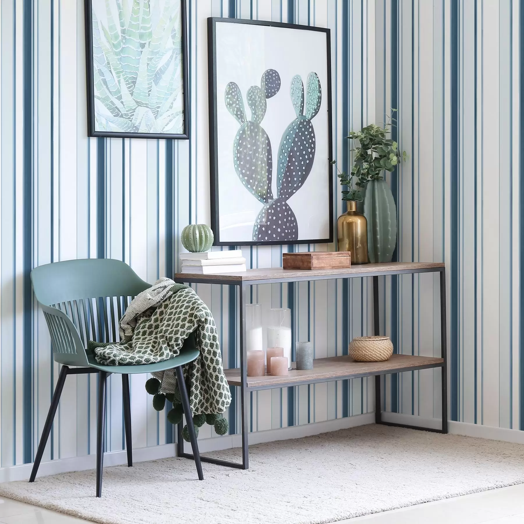 wall murals Тиркизне и плаве пруге различитих ширина на светлој позадини a00530