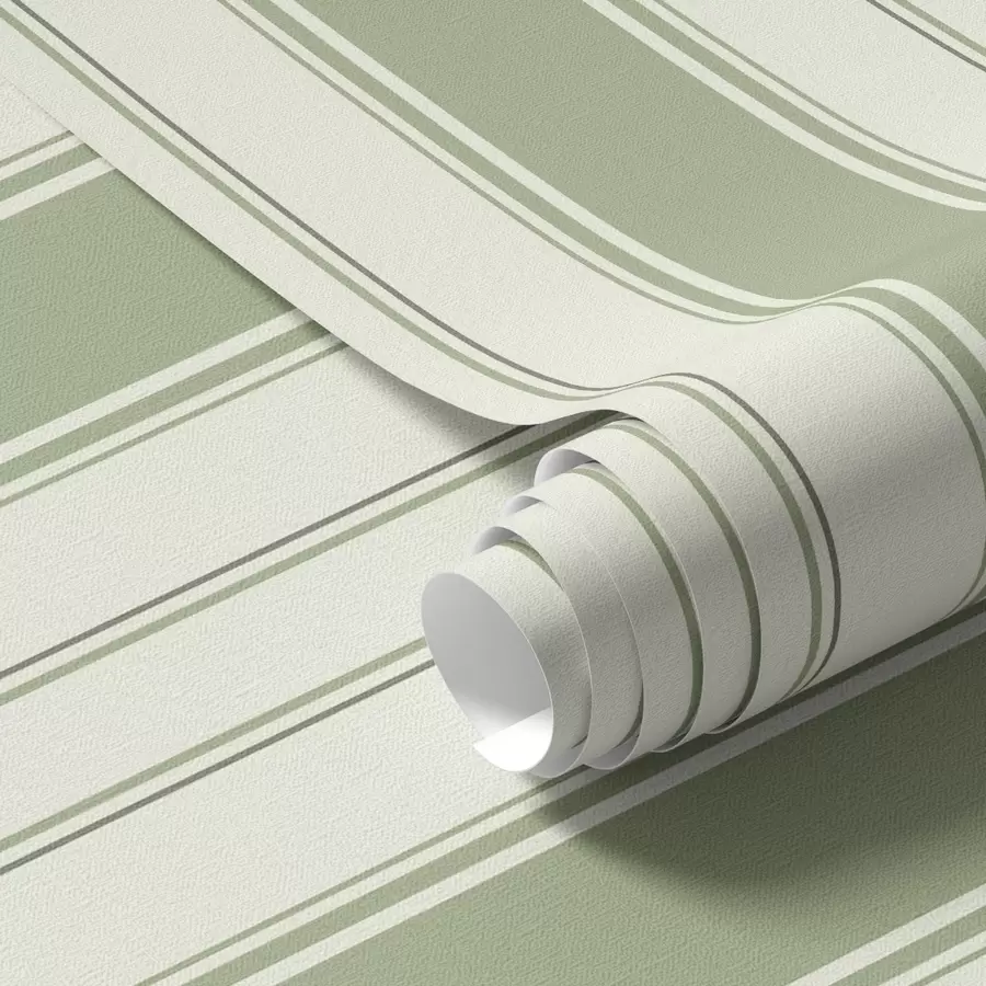 wall murals Крем позадина са равномерним зеленим вертикалним пругама a00560