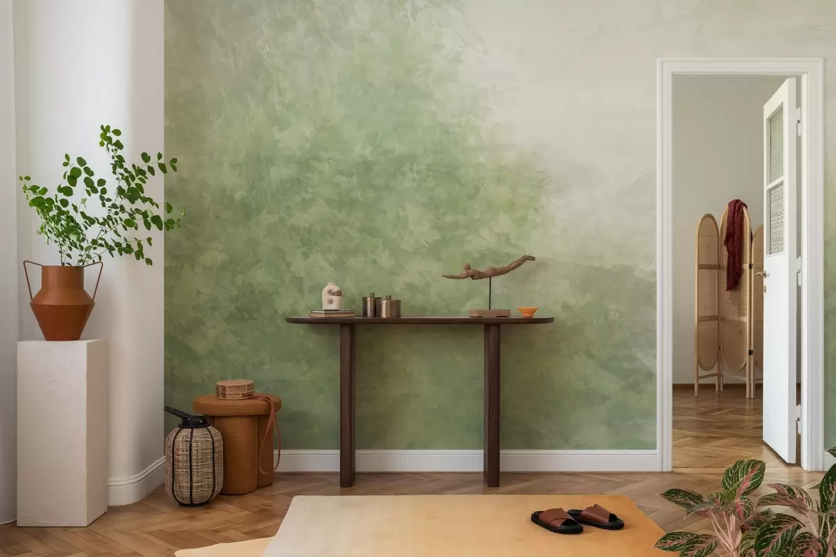 wall murals  Имитација лишћа на бетонском зиду w04468