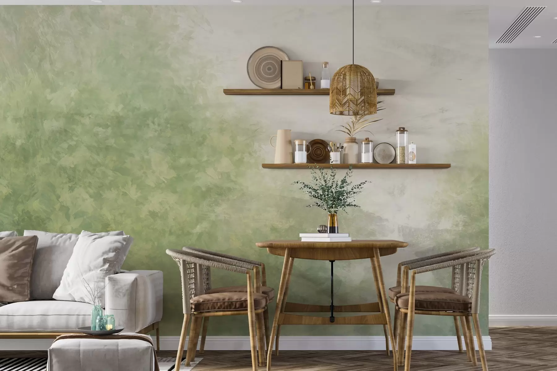 wall murals  Имитација лишћа на бетонском зиду w04468