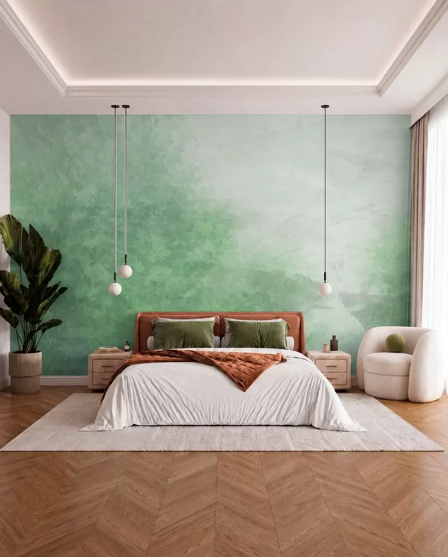 wall murals  Имитација лишћа на бетонском зиду w04468v2