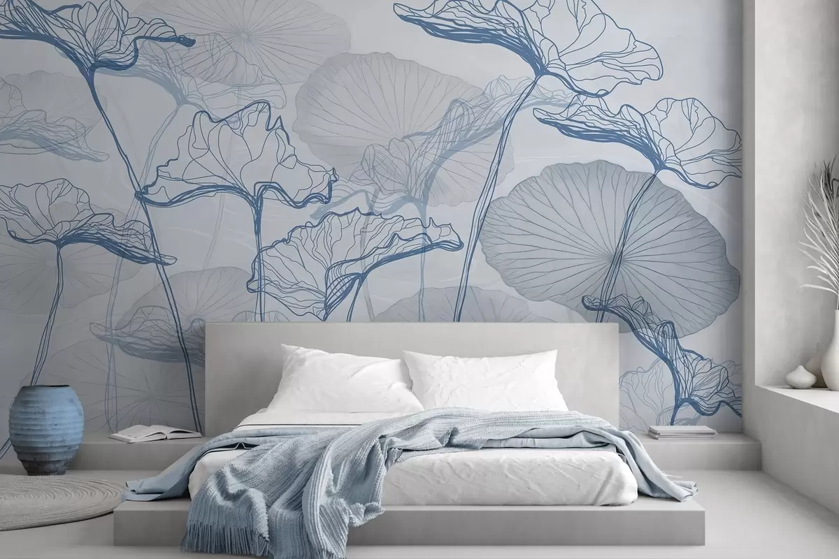 wall murals Разни листови лотоса w04471v2