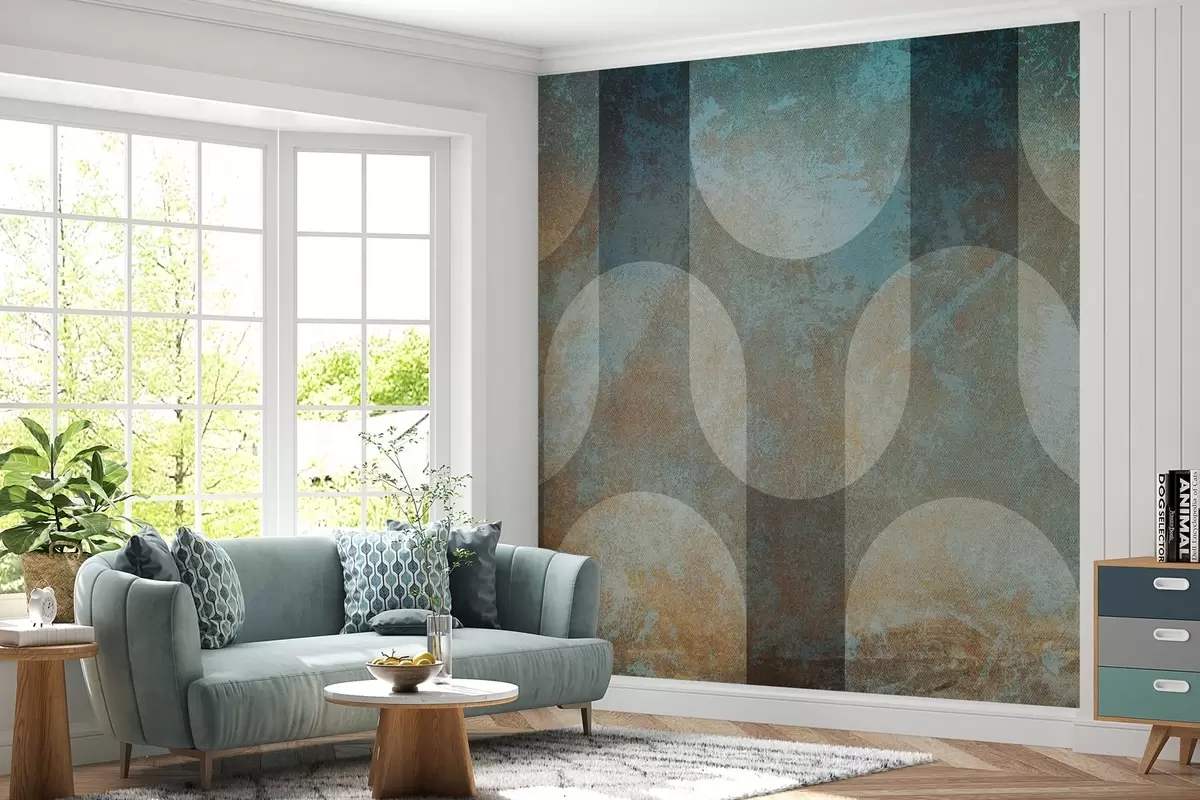 wall murals Апстрактна геометрија у ретро-модерном стилу w04495