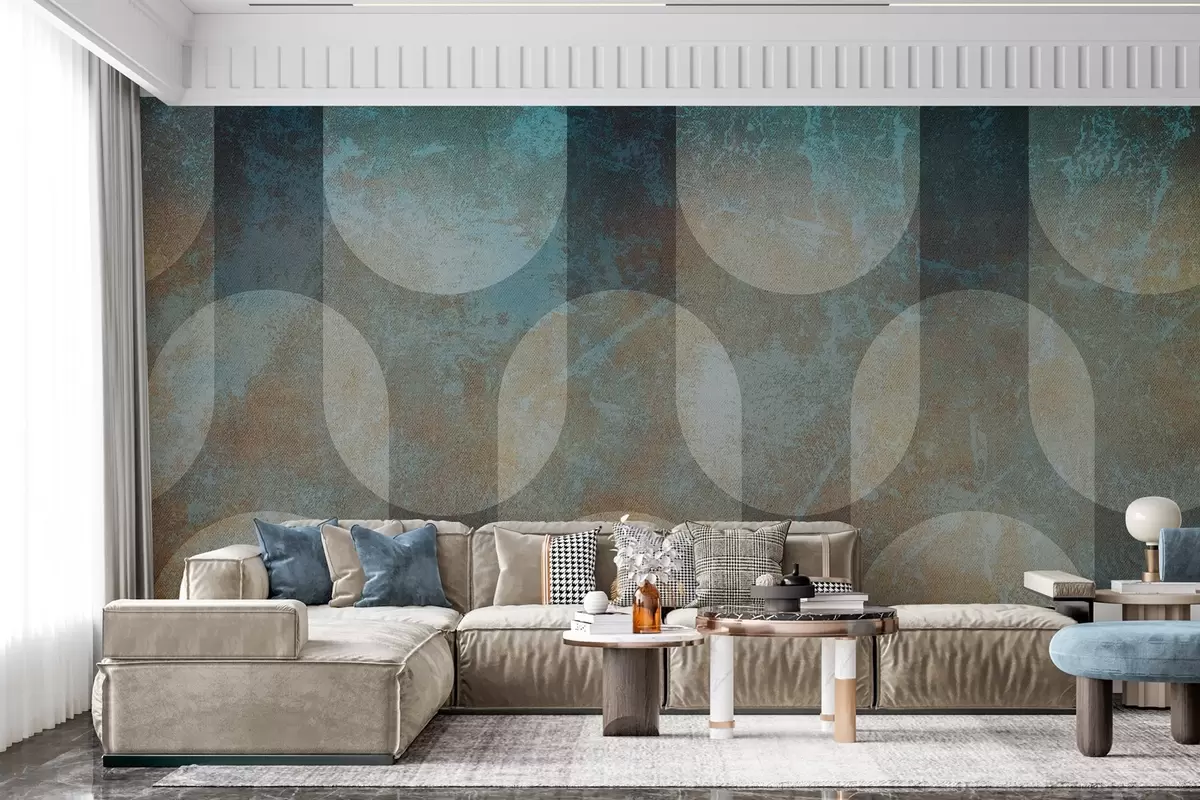 wall murals Апстрактна геометрија у ретро-модерном стилу w04495