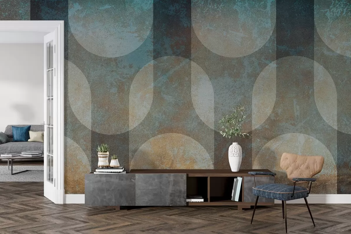 wall murals Апстрактна геометрија у ретро-модерном стилу w04495