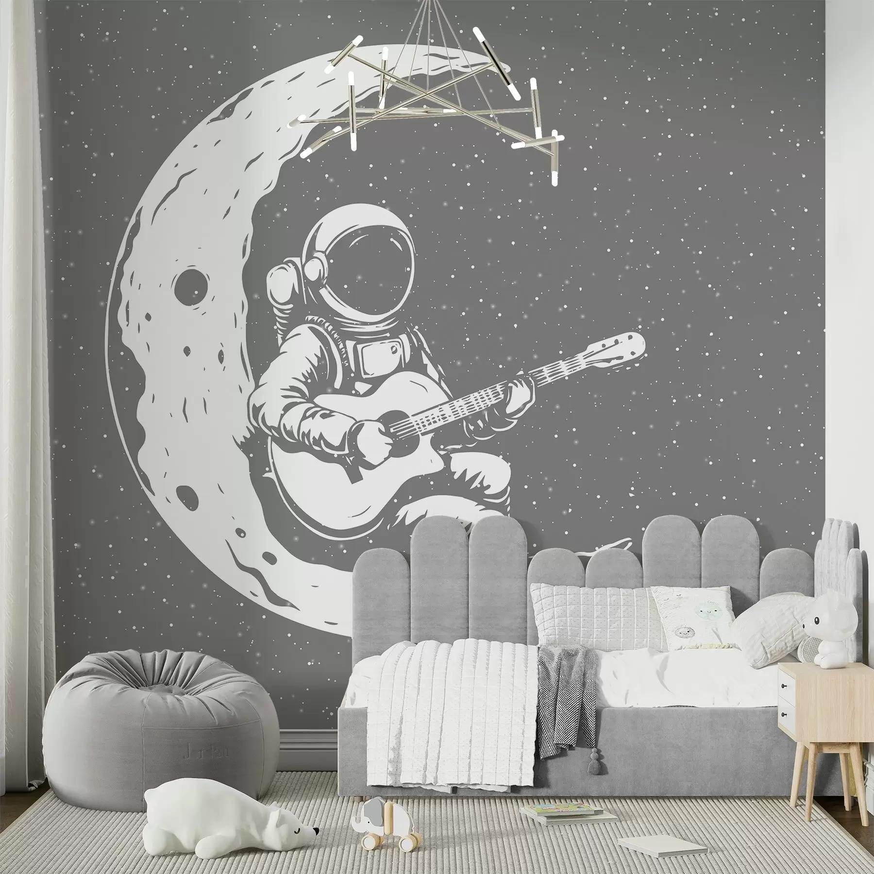 wall murals Космонаут, месец, гитара w04514