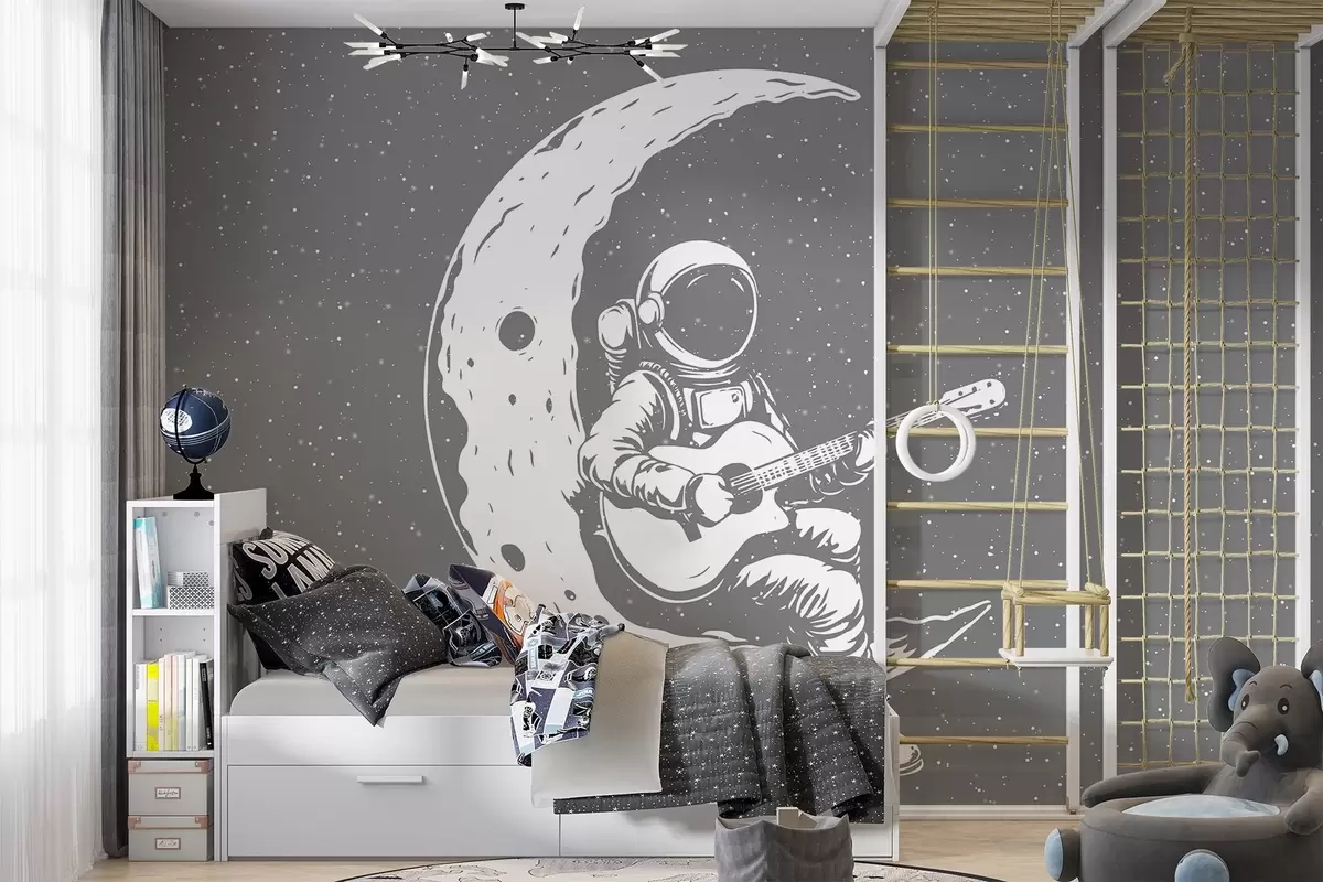 wall murals Космонаут, месец, гитара w04514