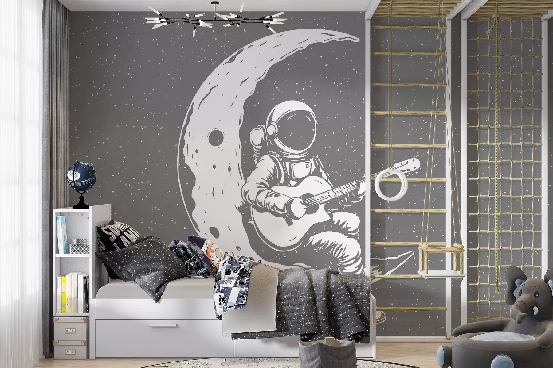 wall murals Космонаут, месец, гитара w04514