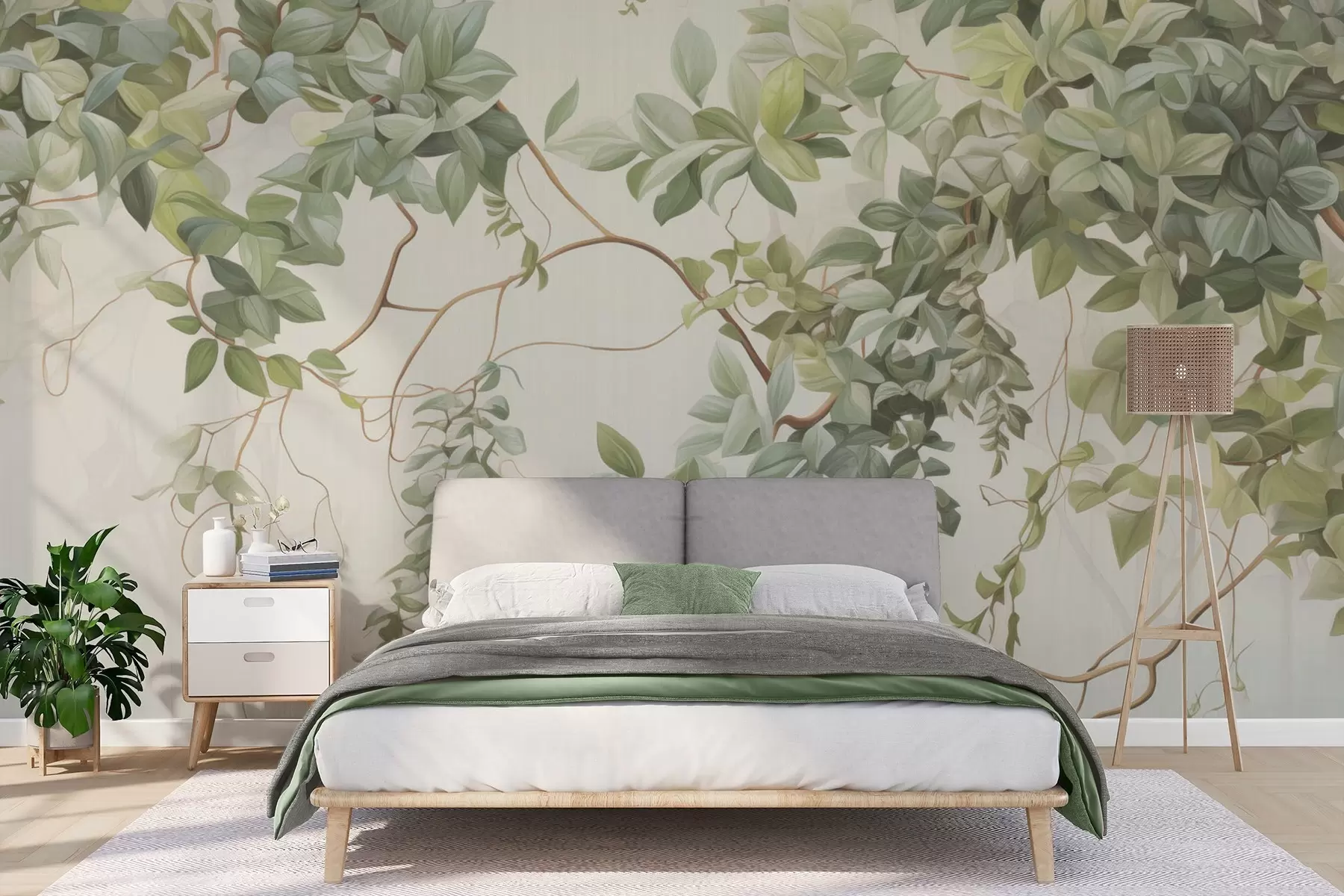 wall murals Лишће на гранама дрвећа w04528