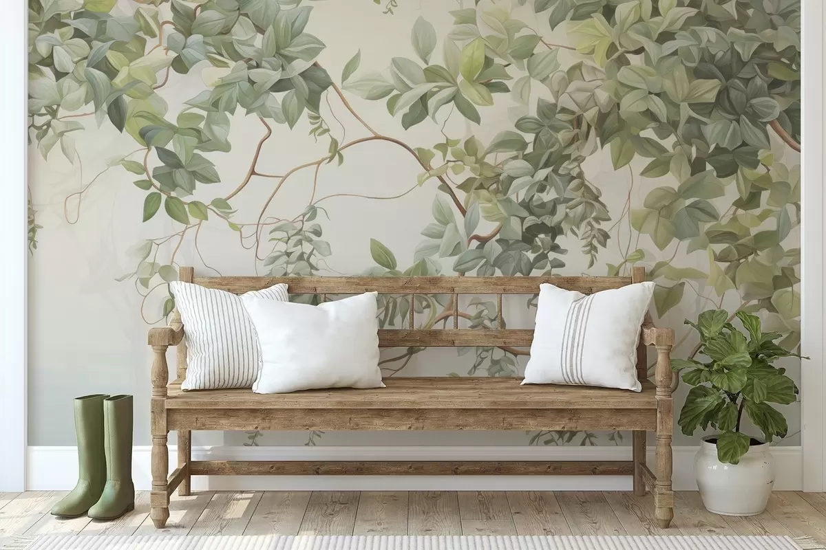 wall murals Лишће на гранама дрвећа w04528
